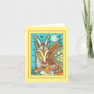 MAGIC CANDY CORN DRAGON, HALLOWEEN FANTASY Blank Card