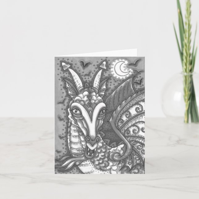 MAGIC CANDY CORN DRAGON, HALLOWEEN FANTASY Blank Card (Front)