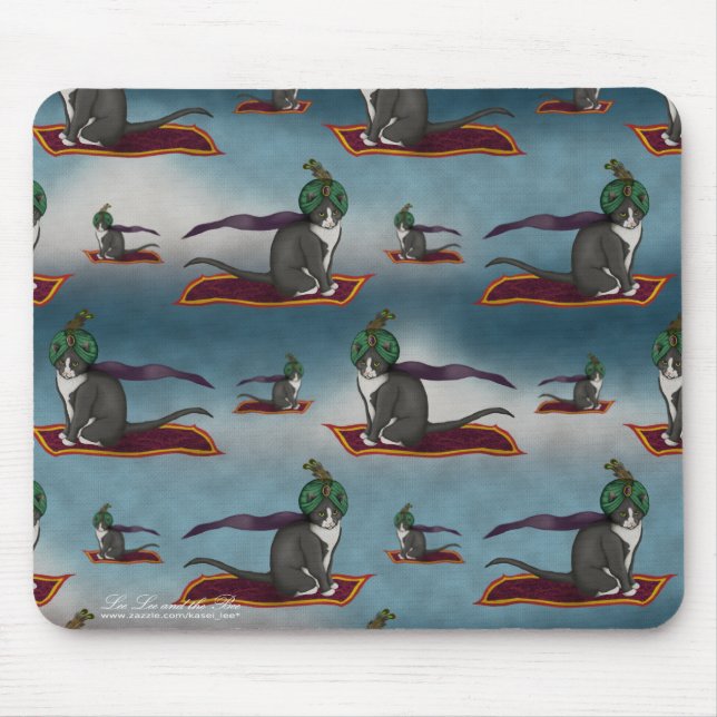 Magic Carpet Cat, patterned mousepad (Front)