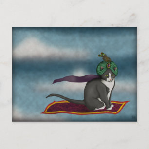 Magic Carpet Cat, postcard