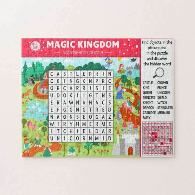 Magic Castle Word Search Kids Game Jigsaw Puzzle (Horizontal)