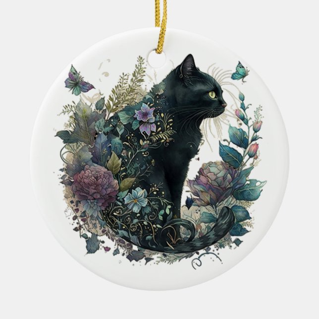 Magic Cat   Ceramic Ornament (Front)