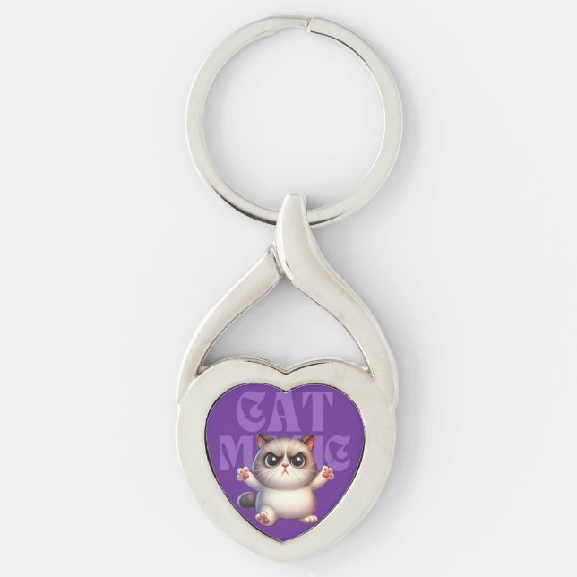 Magic Cat Metal Keychain (Front)
