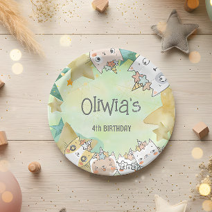 Magic caticorn birthday Paper Plate