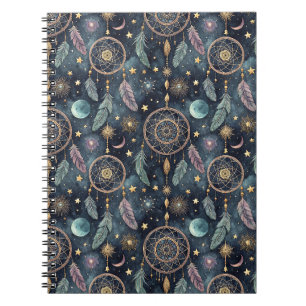 Magic Celestial Dreamcatcher Starry Night Pattern Notebook