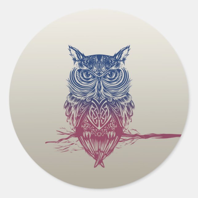 Magic Celtic owl Classic Round Sticker (Front)