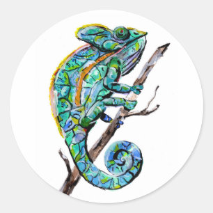 Magic Chameleon Classic Round Sticker