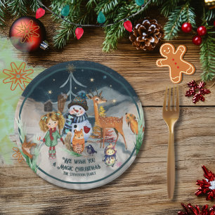 Magic Christmas Friends personalised  Paper Plate