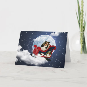 Magic Christmas Sheltie Holiday Card