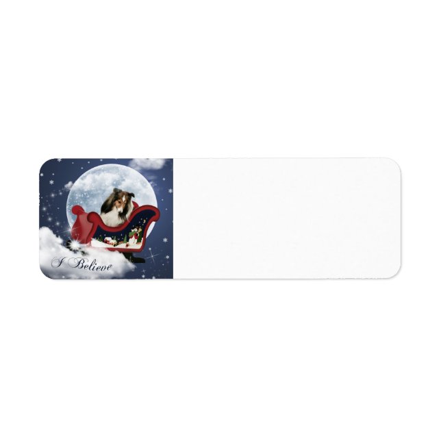 Magic Christmas Sheltie Return Address Label (Front)