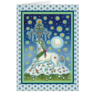 MAGIC CHRISTMAS UNICORN HOLIDAY GREETING CARD V