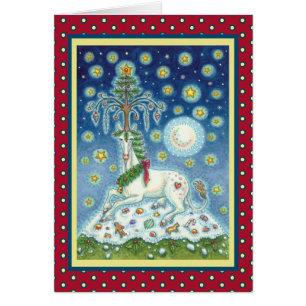 MAGIC CHRISTMAS UNICORN HOLIDAY GREETING CARD V