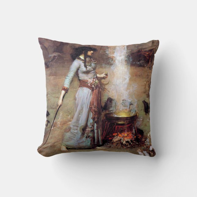 Magic Circle, John William Waterhouse Cushion (Front)