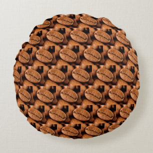 Magic coffee beans round cushion