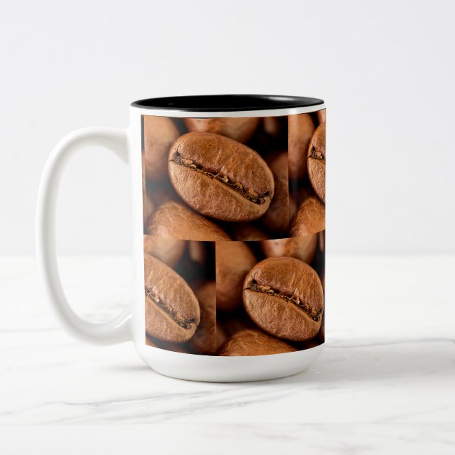 Magic coffee beans Two-Tone coffee mug (Left)