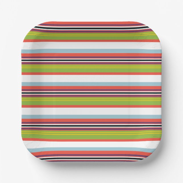 Magic colorful stripes paper plate (Front)