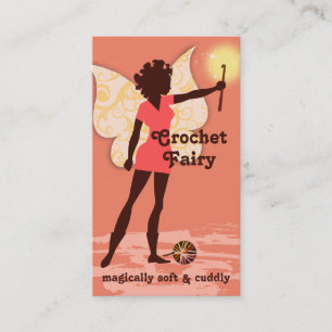 Magic crochet hook fairy yarn custom color business card