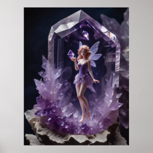 Magic Crystals Amethyst Fairy Wall Art