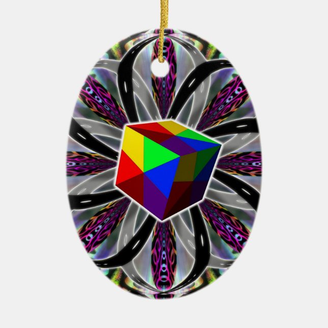 "Magic Cube" Ceramic Ornament (Front)