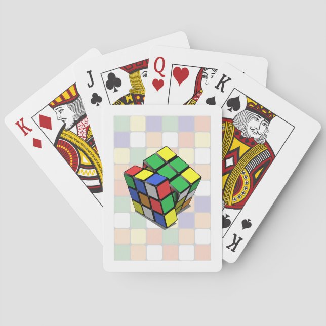 magic cube with colour pattern light playing cards (Back)