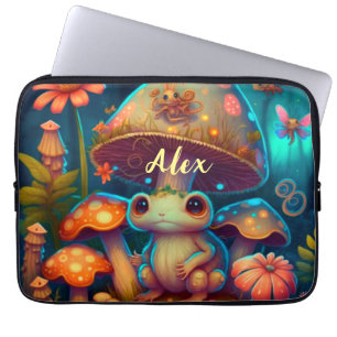 Magic cute frog mushroom    laptop sleeve