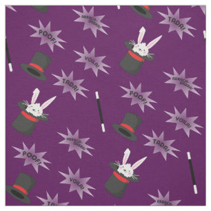 Magic Cute Magician Rabbit in Hat Fabric