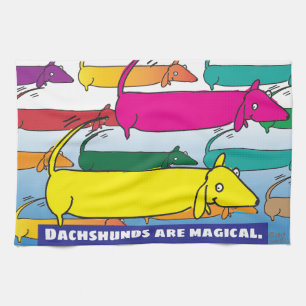Magic Dachshunds Tea Towel