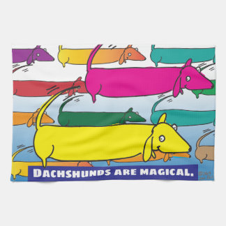 Magic Dachshunds Tea Towel