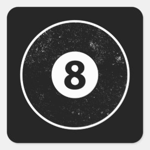 Magic Eight Ball Billiard Pool Square Sticker