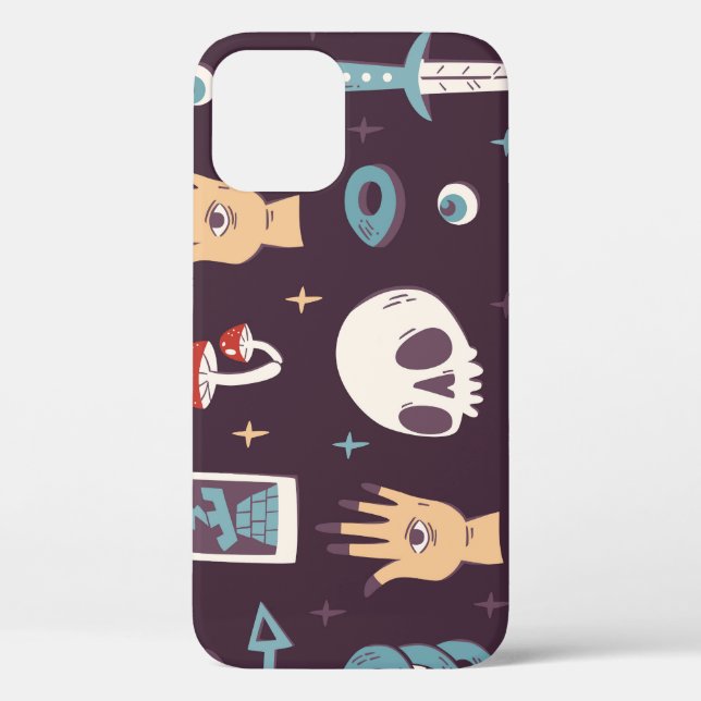 Magic elements: skull, tarot seamless Case-Mate iPhone case (Back)