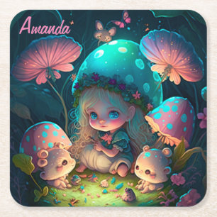 Magic elf moments           square paper coaster