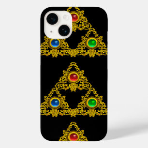 MAGIC ELFIC TALISMAN,BLACK GOLD TRIANGLE,GEMSTONES Case-Mate iPhone 14 CASE