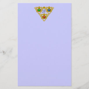 MAGIC ELFIC TALISMAN /GOLD TRIANGLE  Blue Stationery