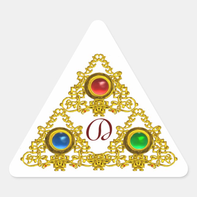 MAGIC ELFIC TALISMAN /GOLD TRIANGLE MONOGRAM TRIANGLE STICKER (Front)