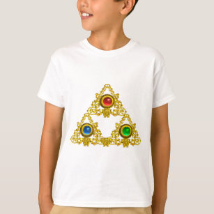 MAGIC ELFIC TALISMAN /GOLD TRIANGLE WITH GEMSTONES T-Shirt