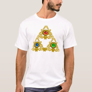 MAGIC ELFIC TALISMAN /GOLD TRIANGLE WITH GEMSTONES T-Shirt