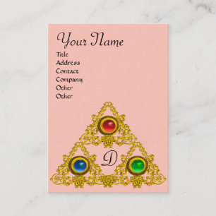 MAGIC ELFIC TALISMAN MONOGRAM,pink Business Card
