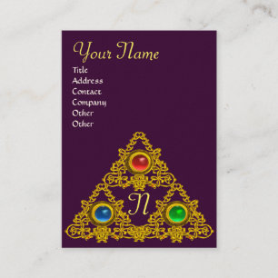 MAGIC ELFIC TALISMAN MONOGRAM,purple Business Card