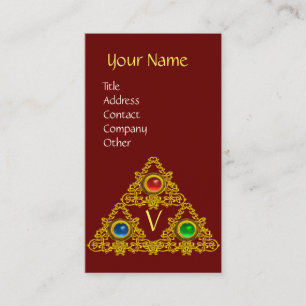 MAGIC ELFIC TALISMAN MONOGRAM,Red Business Card