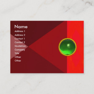 MAGIC EMERALD  , bright vibrant red pink green Business Card