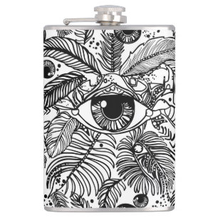Magic eye. Symbol of Omniscience & Supreme Being Hip Flask