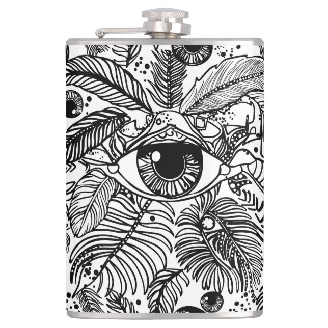 Magic eye. Symbol of Omniscience & Supreme Being  Hip Flask (Front)