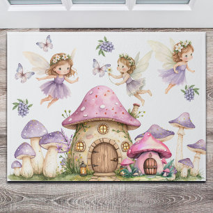 Magic Fairies Pink Mushrooms Doormat