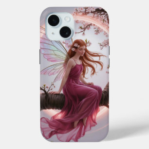 Magic Fairy Among Cherry Flowers - Illustration d iPhone 15 Case