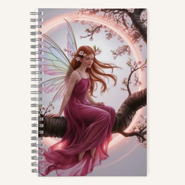 Magic Fairy Among Cherry Flowers - Illustration d Notebook (Front)