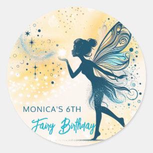 Magic Fairy dust and stars kids birthday Classic Round Sticker
