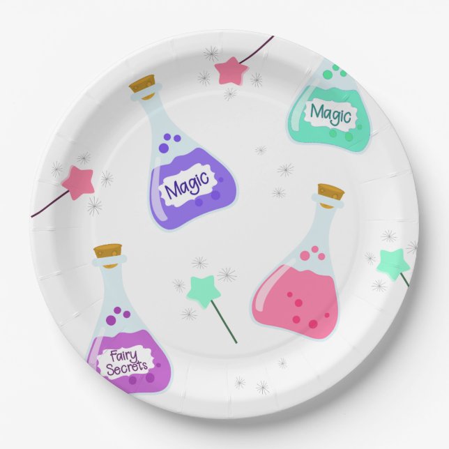 Magic Fairy Party | Girl's Birthday Celebration Paper Plate (Front)