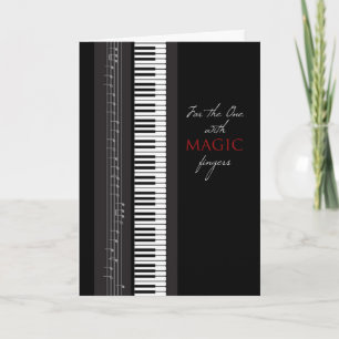 Magic Fingers Piano Happy Birthday Card