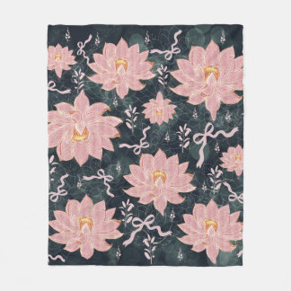 Magic florals with glitter design fleece blanket