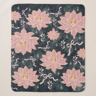 Magic florals with glitter design sherpa blanket